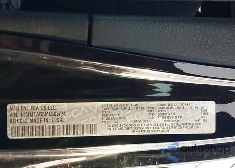 2021 Jeep Gladiator Sport S 4X4 from USA, damaged, VIN 1C6HJTAG5ML503774